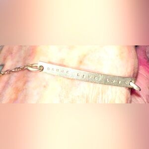 .925 silver VINTAGE Dance Live Love Bracelet w/lobster clasp
